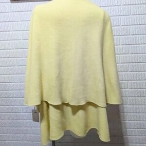 Shawl Vest Women's Yellow Acrylic Sweater Knit Convertible Vest, Shawl & Hood